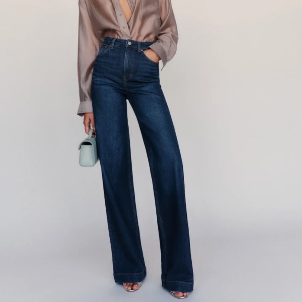 New: Reformation Bex Super Stretch High Rise Wide Leg Jeans. Size 28 - Picture 2 of 15